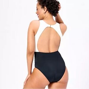 Jantzen high neck black and white swimsuit